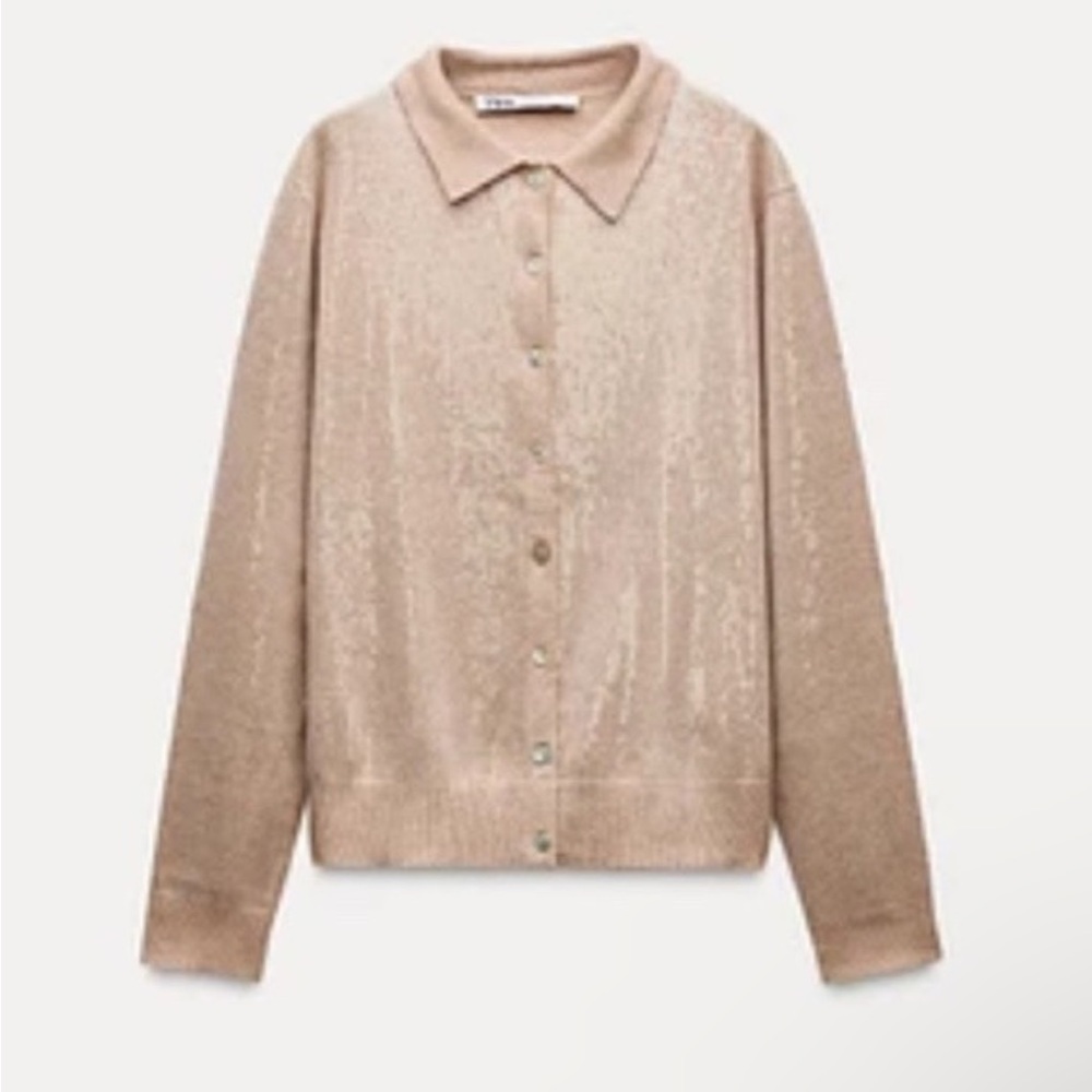 Zara Knit Cardigan With Sequins